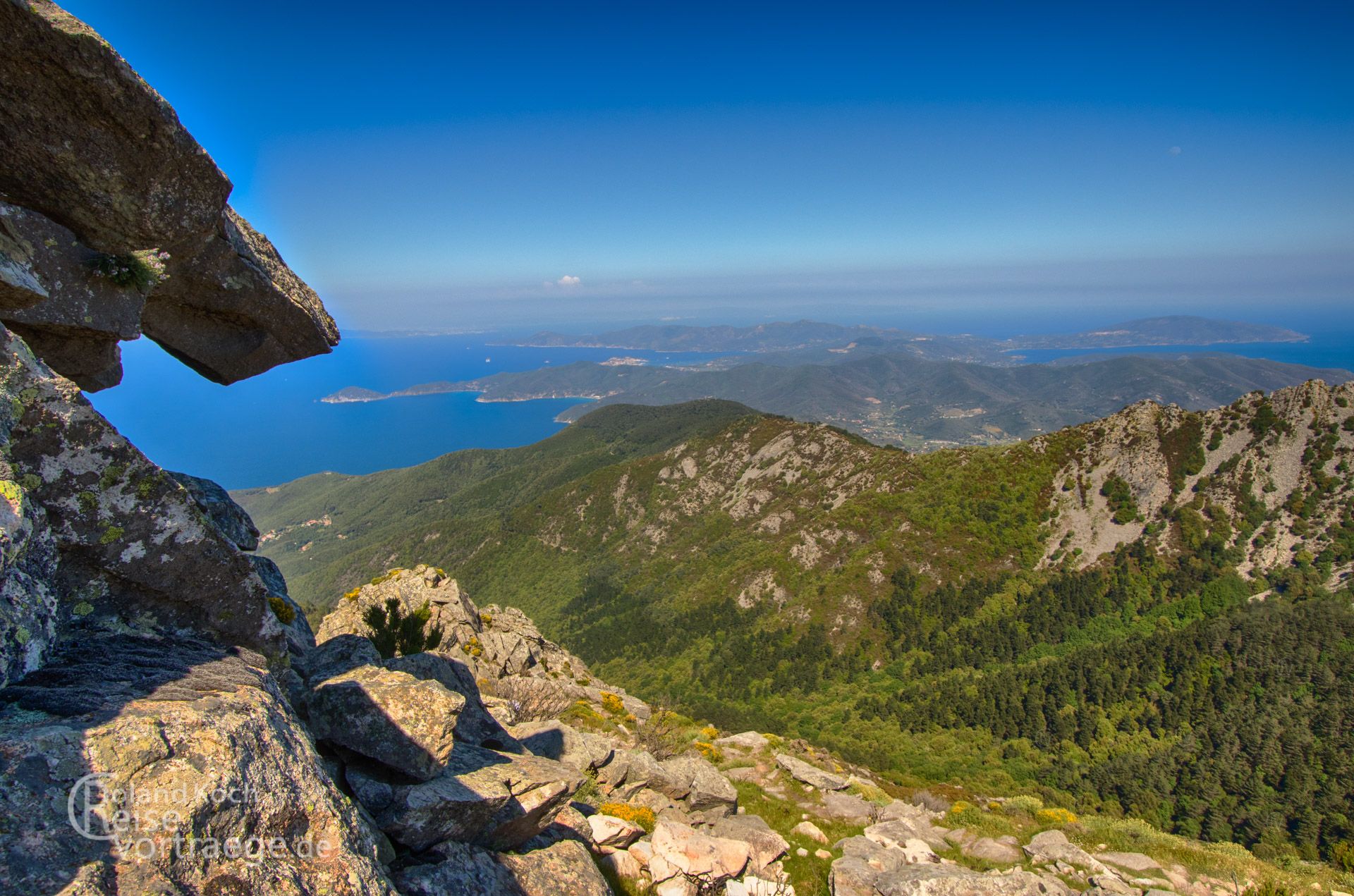 Panoramablick am MOnte Capanne, Elba, Toskana